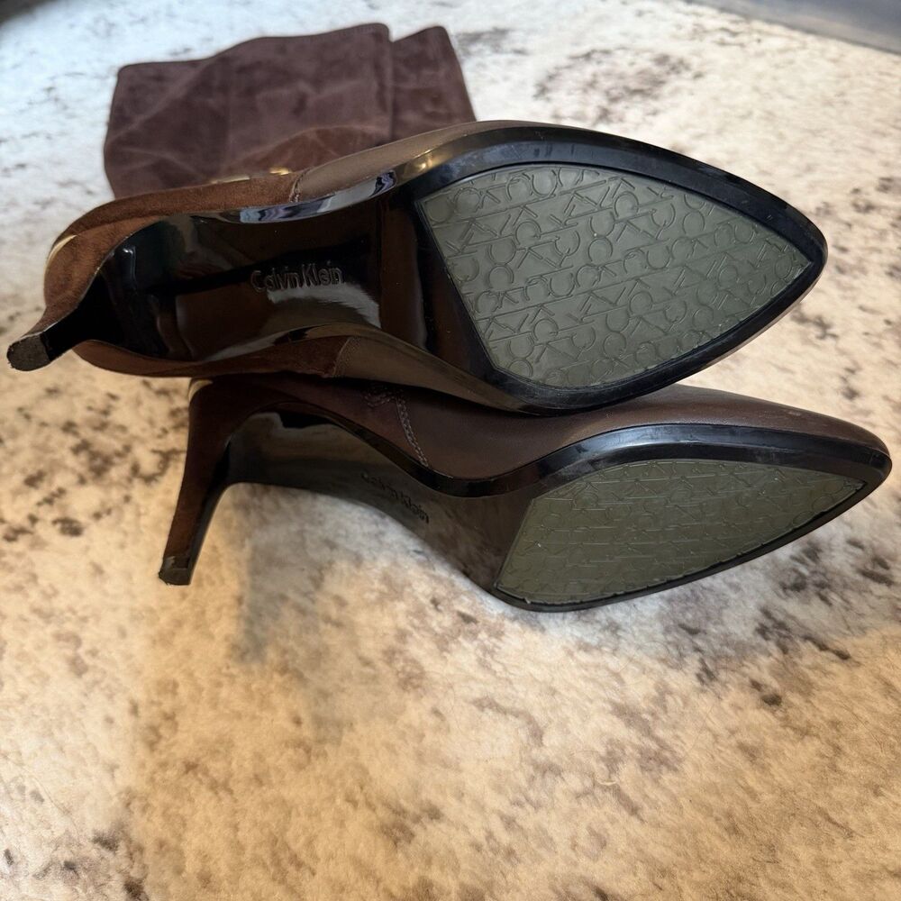 Calvin Klein Womens Faux Suede Wedge Knee-High Boots womens 10 - Picture 8 of 8